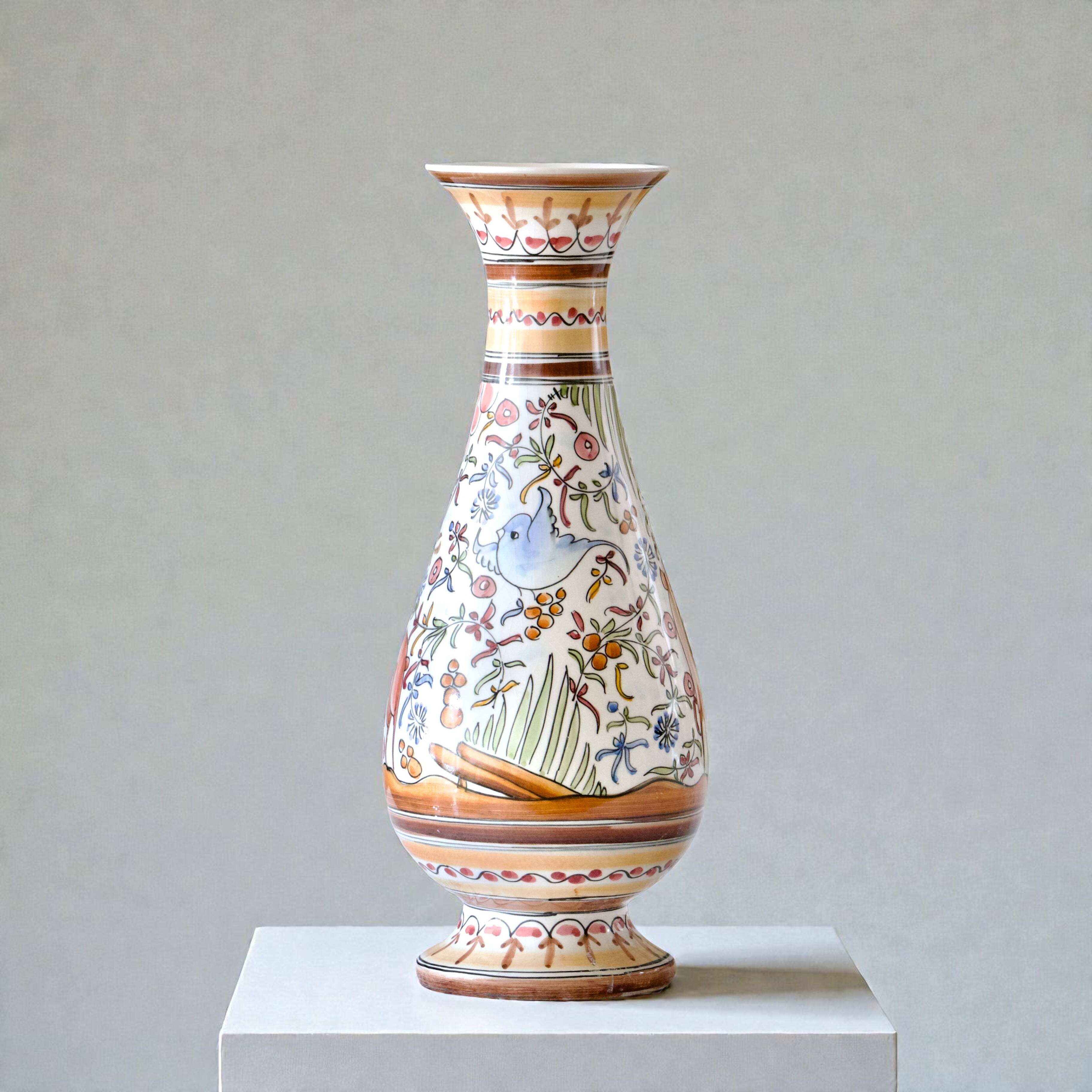 Large handcrafted Coimbra vase, hand-painted, unique piece
