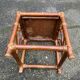 Vintage square stool in bamboo, rattan, and wicker.