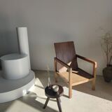 Armchair in natural wood (teak) minimalist design