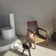 Fauteuil en bois naturel (teck) design minimaliste