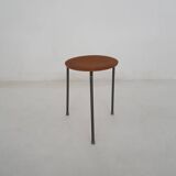 Teak and metal Arne Jacobsen inspired tripod stool, Denmark 1960's