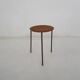 Teak and metal Arne Jacobsen inspired tripod stool, Denmark 1960's
