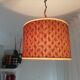 Orange Ceiling lamp vintage 70s made of straw