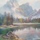 Anton J. Dembenski Oil on panel Mountain Lake Landscape