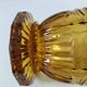 Art Deco vase in molded pressed glass, amber color