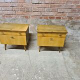 Lot 2 vintage bedside tables 1960s