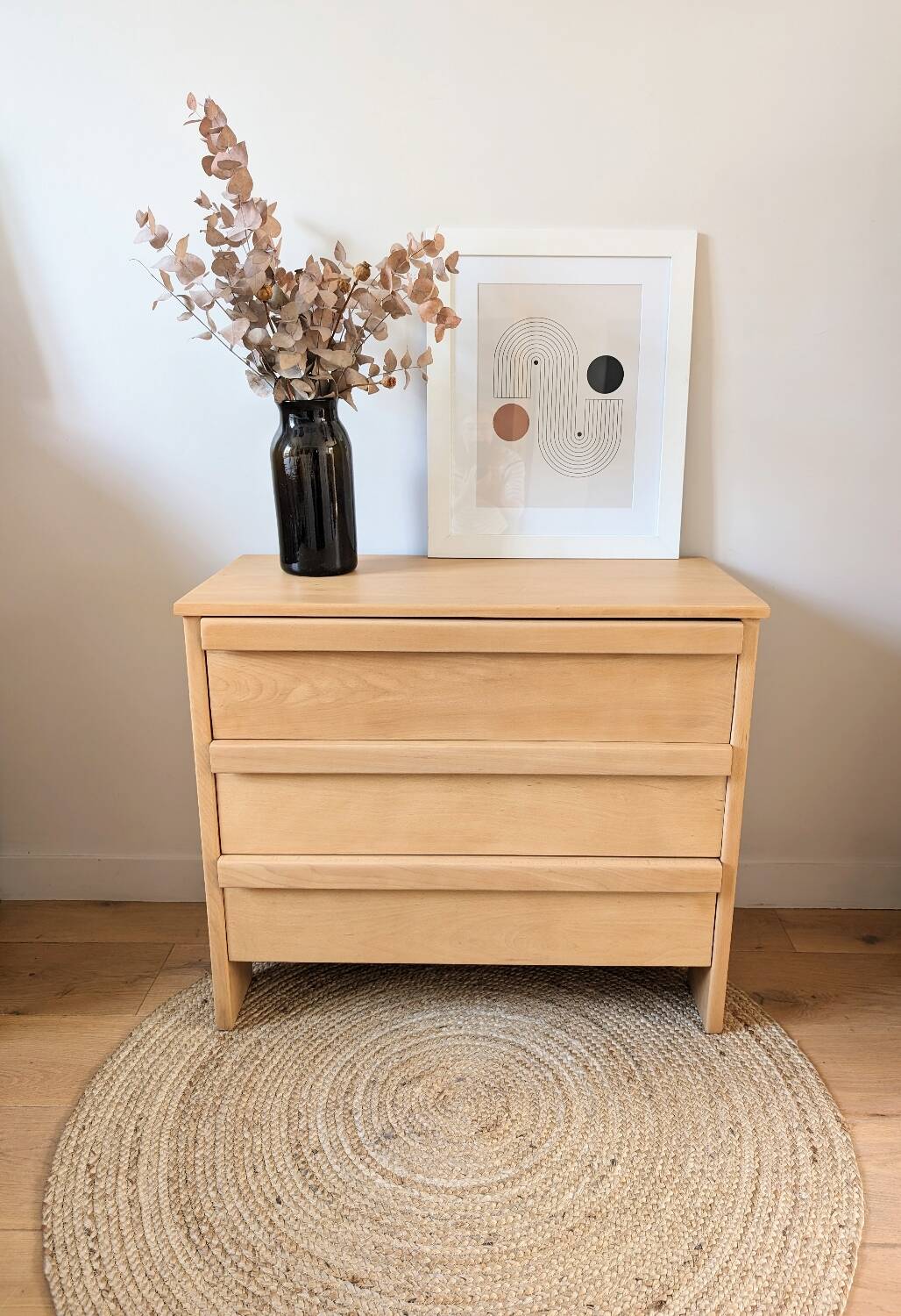 Solid beech chest of drawers