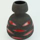 Fat lava vase schlossberg cer. 1970s brown with glossy red pattern no.64-25