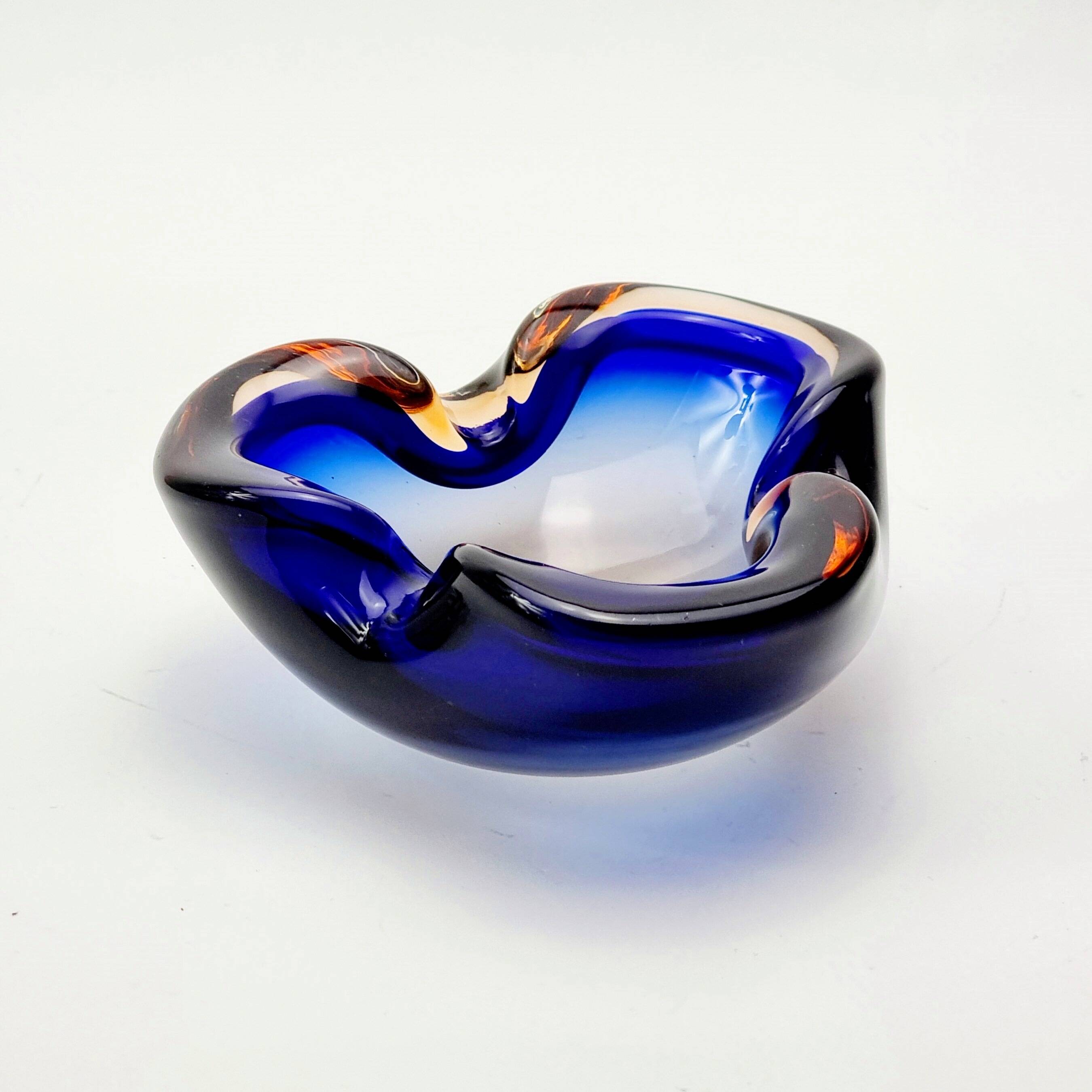 Mid Century Sommerso Murano Glass Bowl by Flavio Poli for Seguso, Italy, 1960s