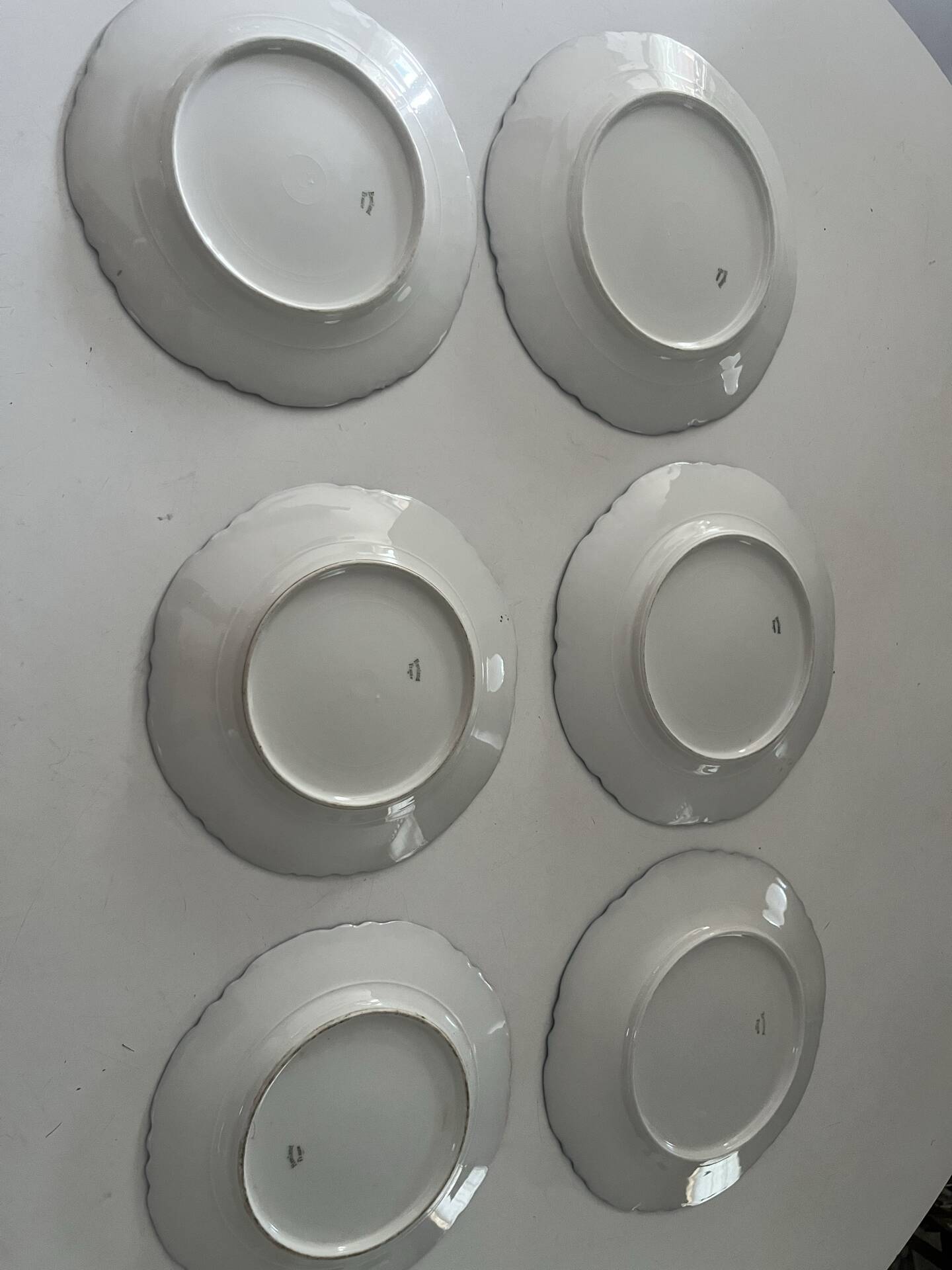 Set of 6 antique Haviland Paris porcelain plates.