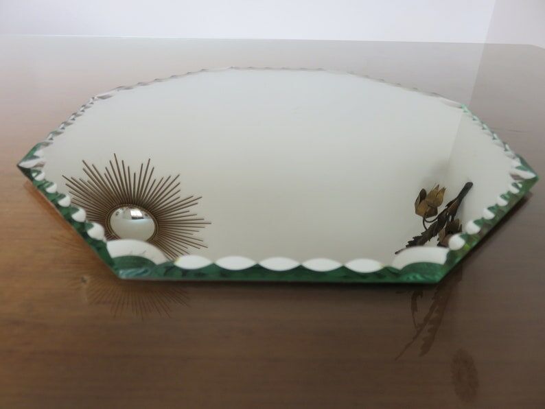Beveled octagonal mirror 40s 50s