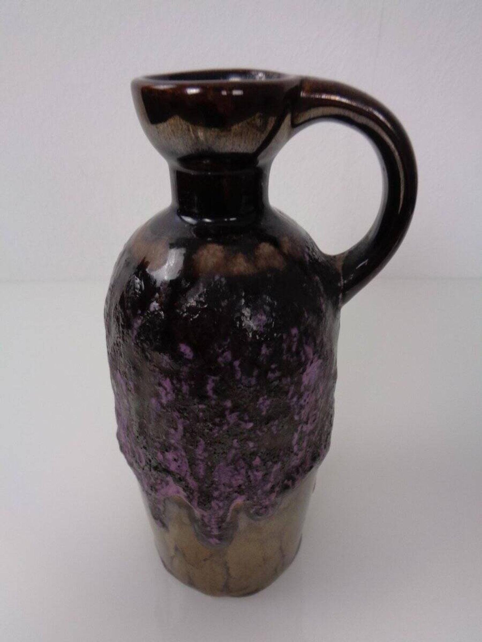 Purple & Gold Lava 321/3 Ceramic Vase from Ruscha, 1960s