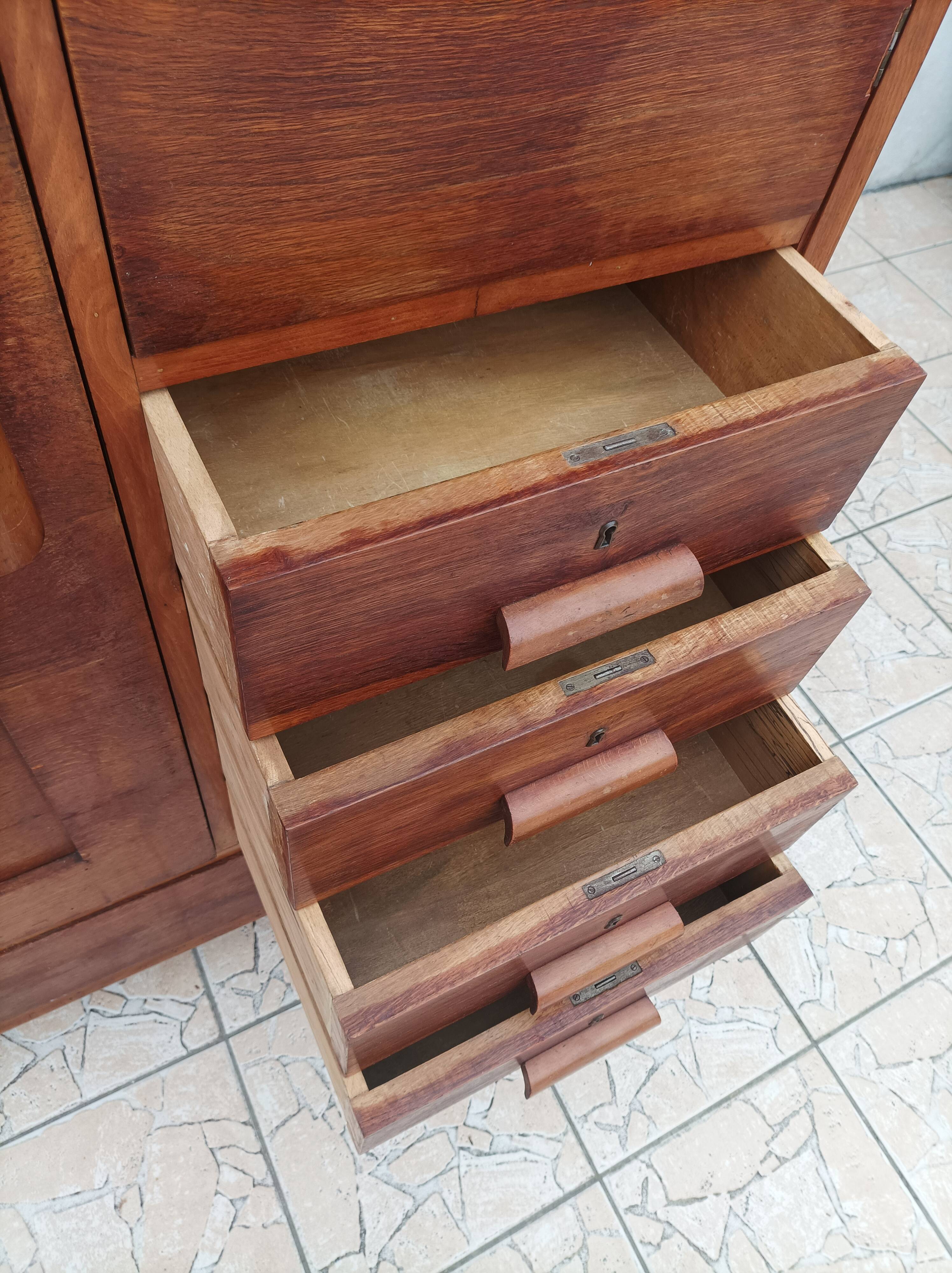 Vintage oak cabinet Querena Francesco Torino