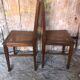 Paire de chaises art déco bois & assise cannée
