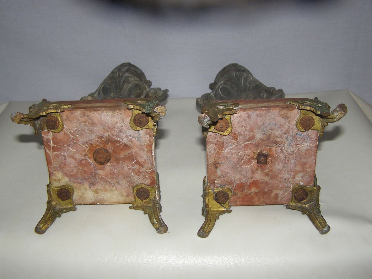 2 ancient amphorae in regulation on marble base