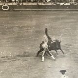 Old photography stereo, stereograph, luxury albumine 1903 Bull race, Seville, Spain
