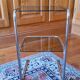 Vintage 70s shelf in chromed metal and smoked glass