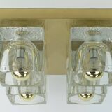mid century peill & putzler brass CEILING LIGHT with 4 glass cubes 1960s/70