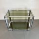 Space Age Chrome and Smoked Glass Bar Cart, 1970s