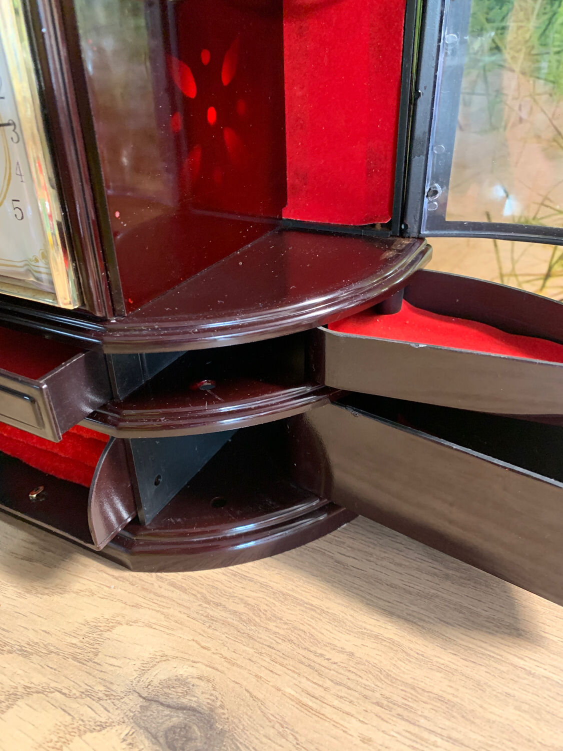 Jewelry cabinet with clock