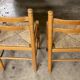 Paire de chaises bois et paille TBE