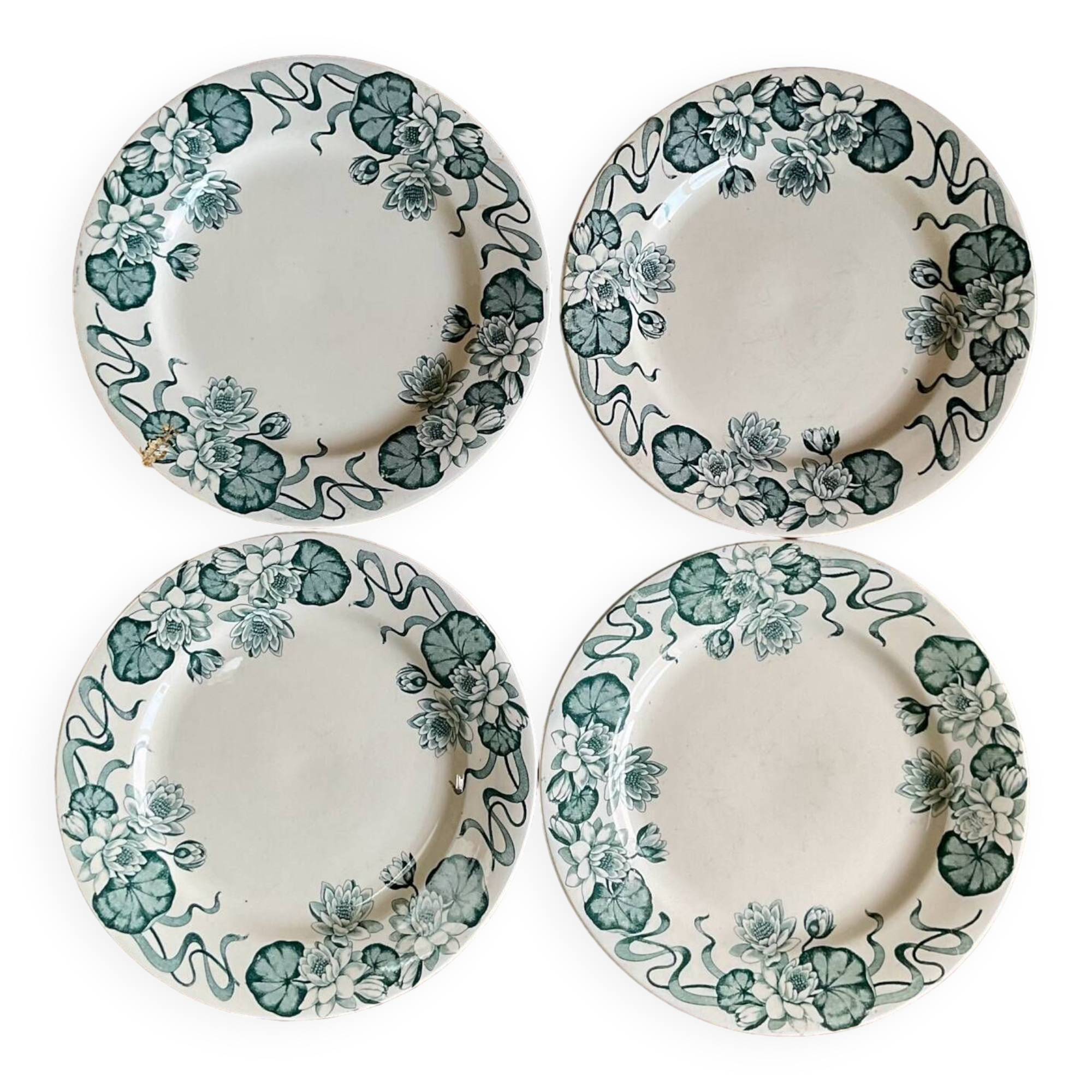 4 Nénuphar plates R & A Salins
