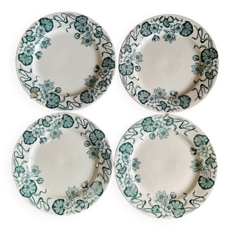 4 assiettes Nénuphar R & A Salins