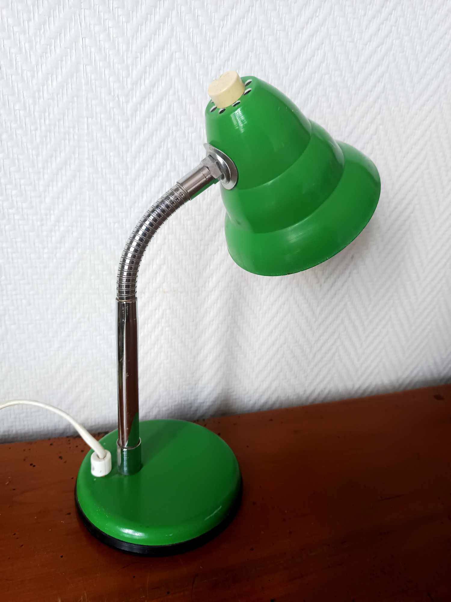 Vintage green cocotte lamp 1950