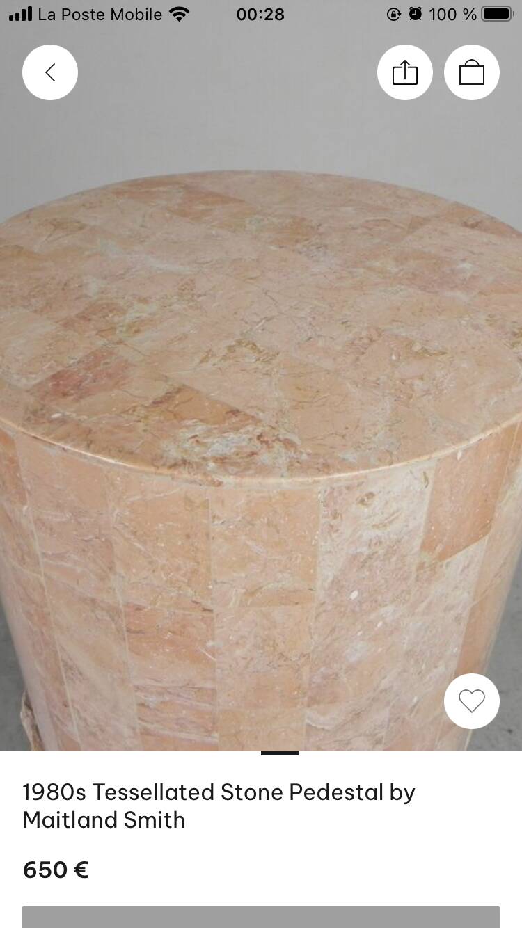 Maitland Smith 80's pink marble column