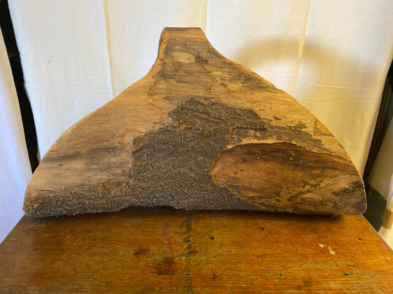 Antique Carved Wood Basket Vintage #C622