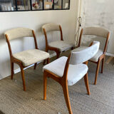 Set of 4 Gondole chairs in fabric signed by Baumann.