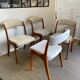 Set of 4 Gondole chairs in fabric signed Baumann.