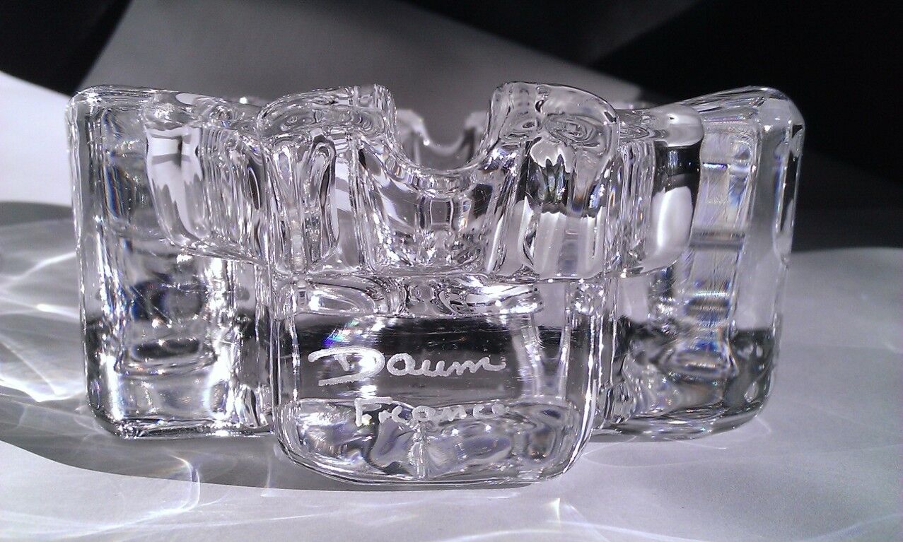 Crystal ashtray Daum leaf oak