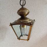Vestibule lantern/suspension 4 sides beveled glass and brass