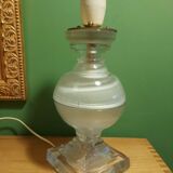 Pieds de lampe style Médicis balustre en verre souffé  et moulé