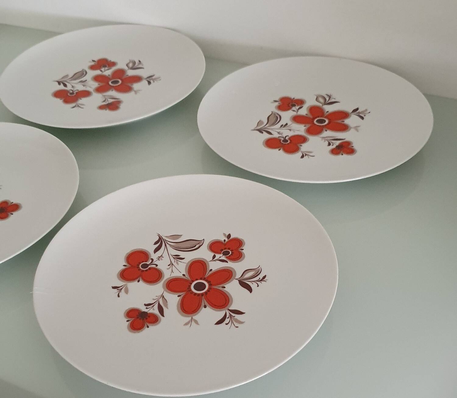 Set of 4 flat plates - Arzberg earthenware factory 1960/70