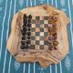 olive wood chess games, rustic handmade games
