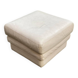 Beige leather pouf, Ikea style