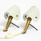 Pair of Mid Century Modern metal brass table and wall lamps by Ernest Igl