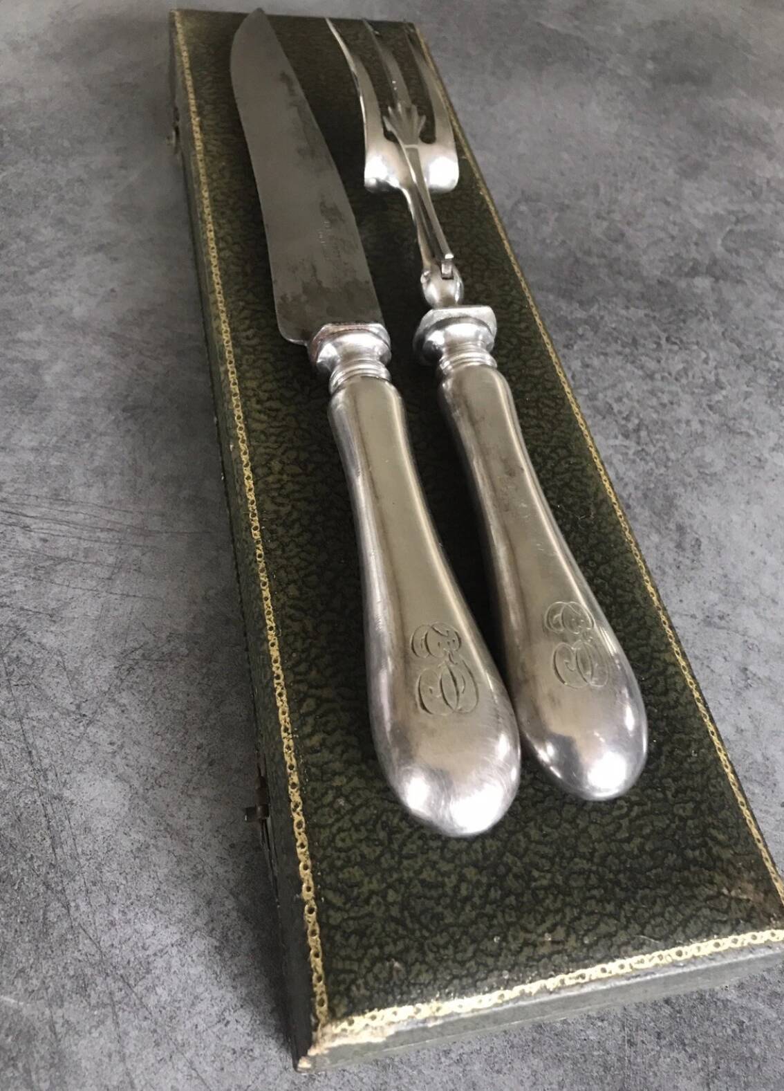 Carving cutlery set for leg of lamb, félix frères silverware