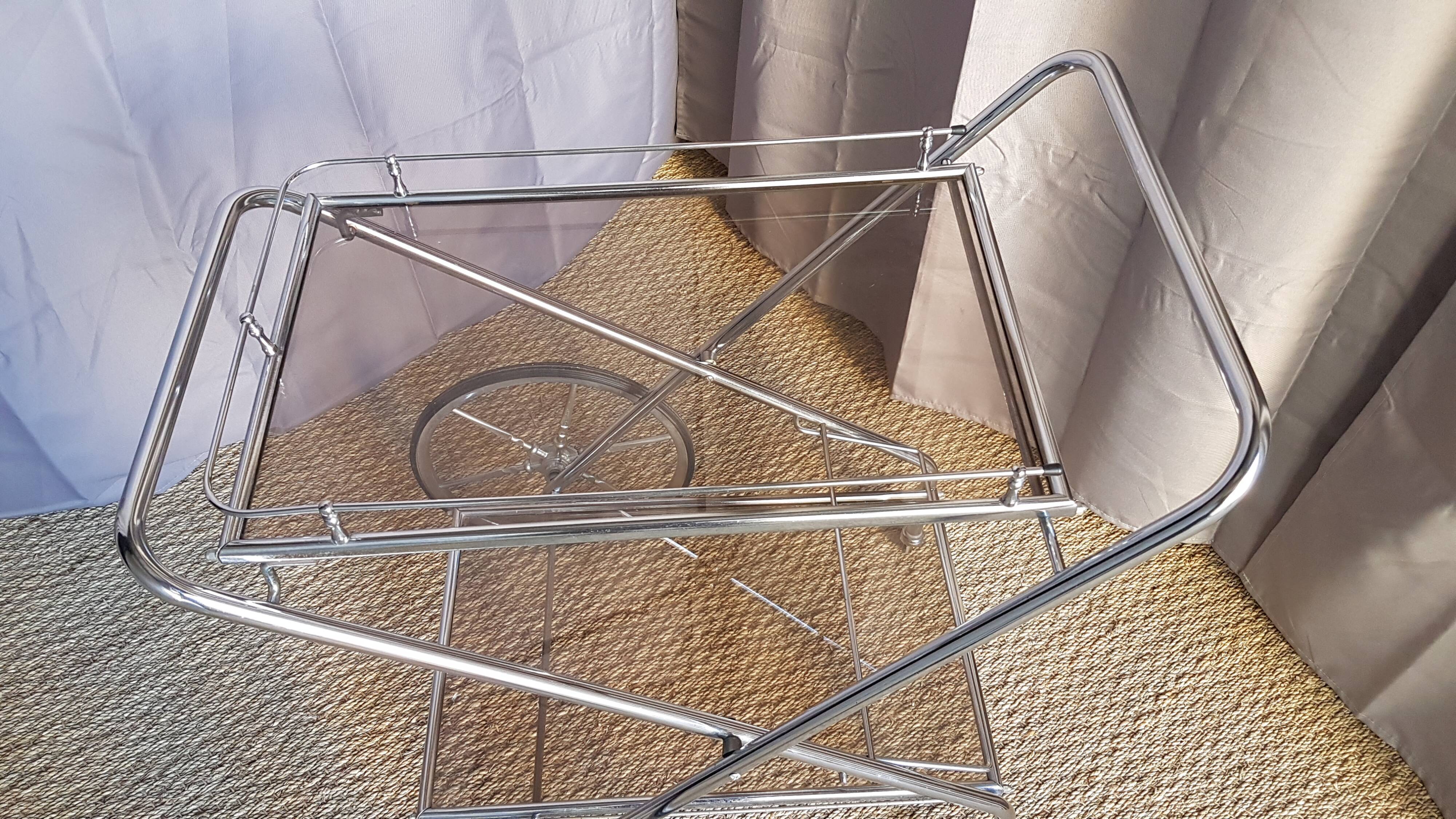 Desserte vintage chromée