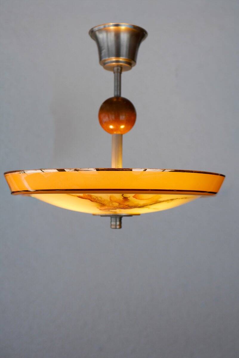Scandinavian Art Deco glass pendant light, 1930s