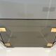Three-Panel Folding Fire Screen in Smoked Glass with Polished Brass Hinges,