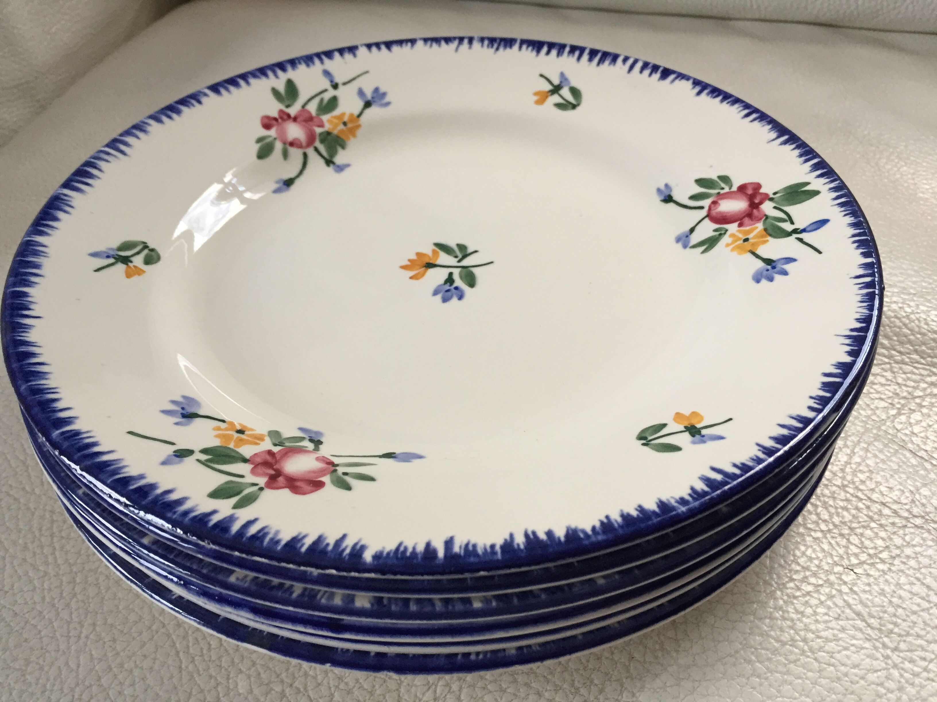 6 old flat plates Digoin Sarreguemines model Didier