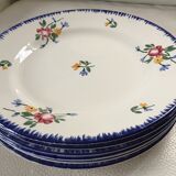 6 assiettes plates anciennes Digoin Sarreguemines modèle Didier