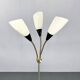 1950s Brass & Glass Adjustable Floor Lamp with Wooden Detail