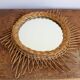 Old rattan star witch mirror vintage design 50s 60s