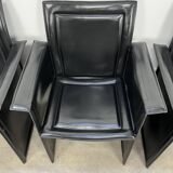 8 style Korium leather chairs in the style of Matteo Grassi