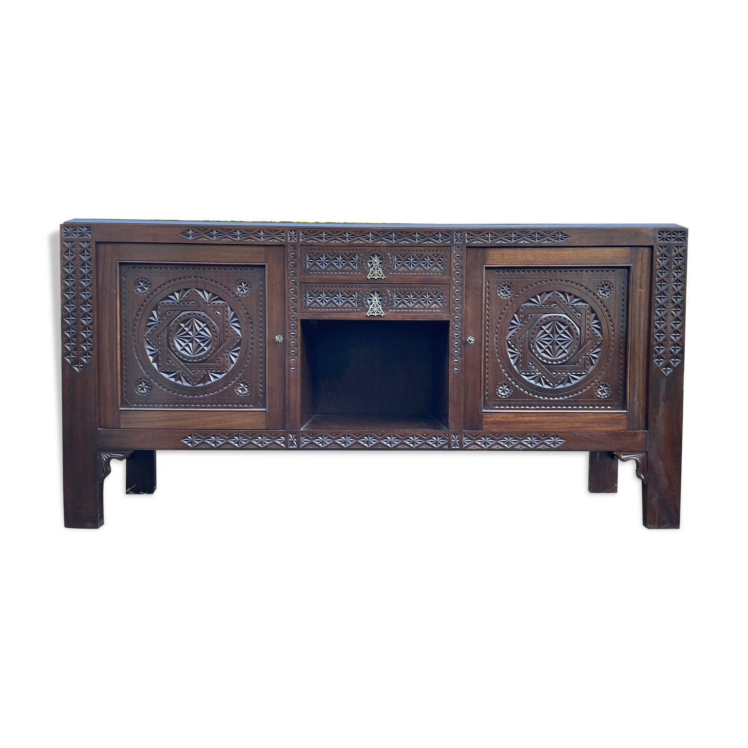 Enfilade buffet art deco brutalist furniture Morocco style dudouy