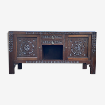 Enfilade buffet art deco brutalist furniture Morocco style dudouy